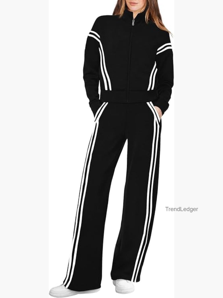 Sweatsuit 2 Piece Outfit Wide Leg Sweatpants Tracksuit Matching Set